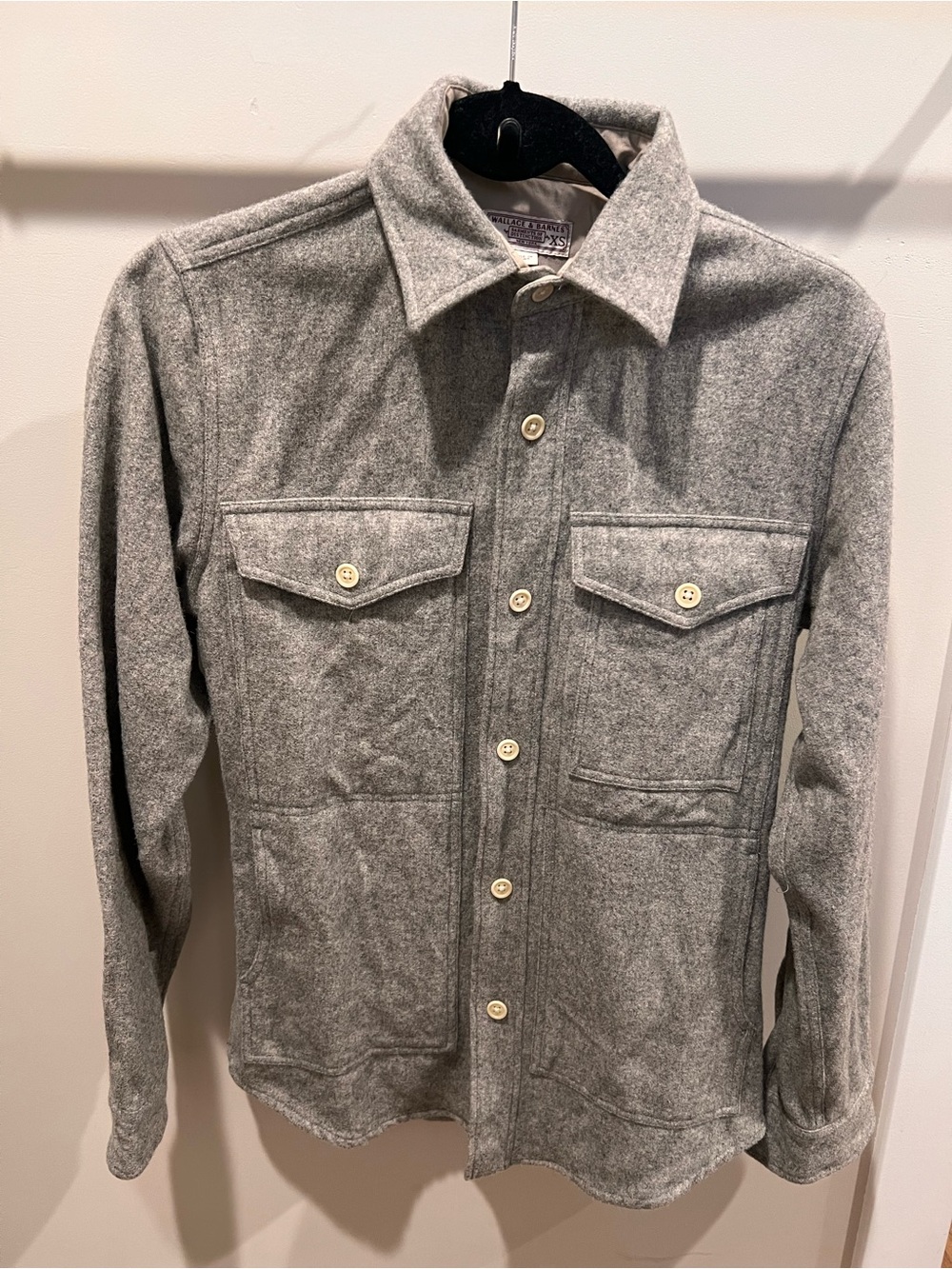 Men's Gray Military-Style Field Jacket Shirt